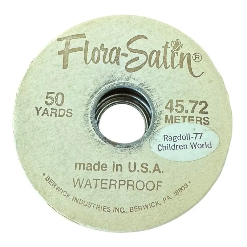 Vintage Ragdoll Print Ribbon Flora-Satin Children World‎ Craft Waterproof USA